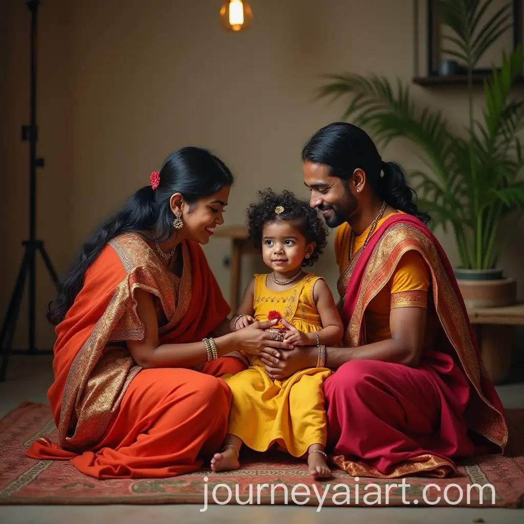 Indian-Family-Capturing-a-Moment-of-Togetherness-in-Photography-Studio
