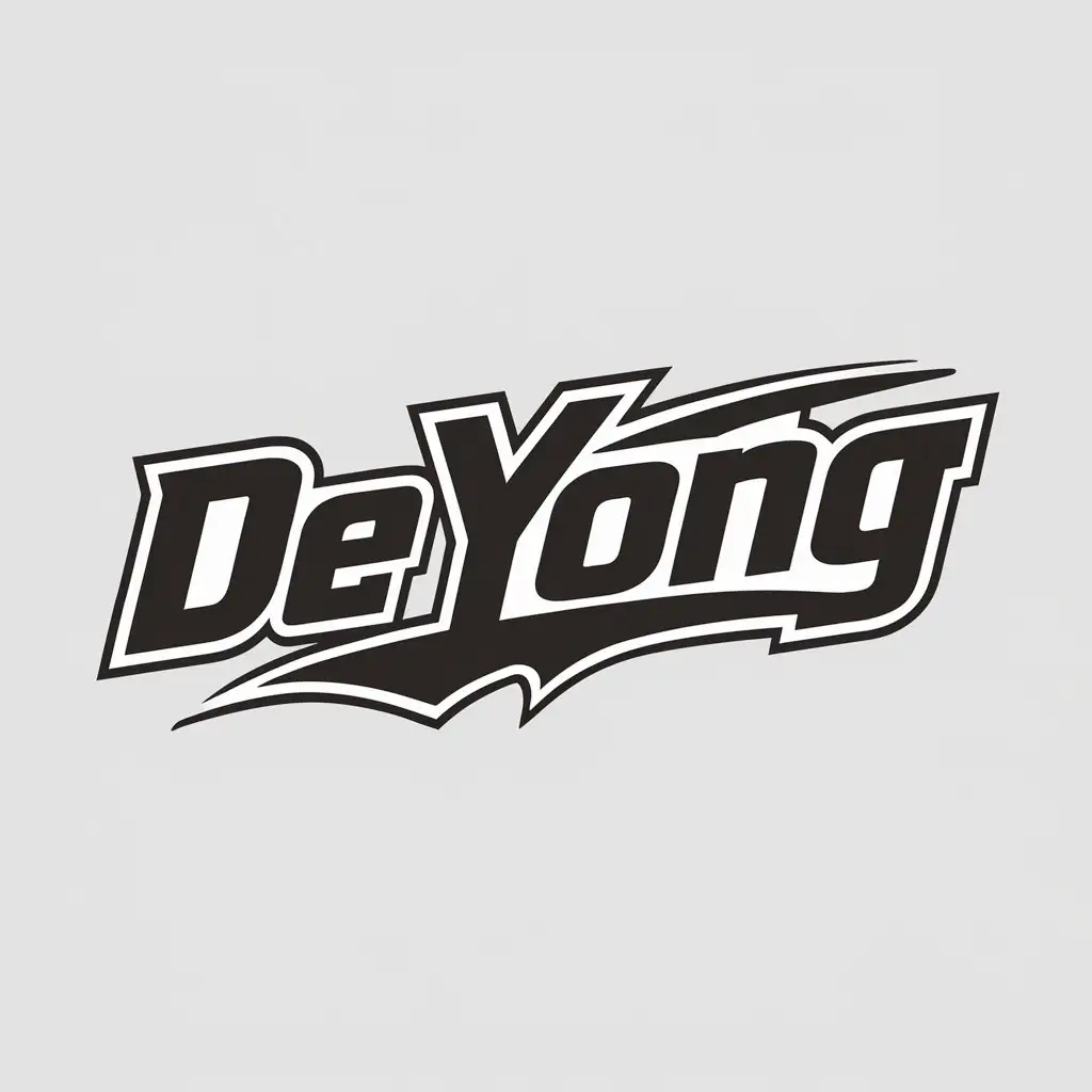 a logo design,with the text "De Yong", main symbol:DeYong,Moderate,be used in Sports Fitness industry,clear background