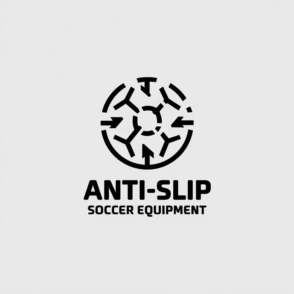 a vector logo design,with the text "anti-slip soccer equipment", main symbol:sports,Minimalistic,be used in Sports Fitness industry,clear background