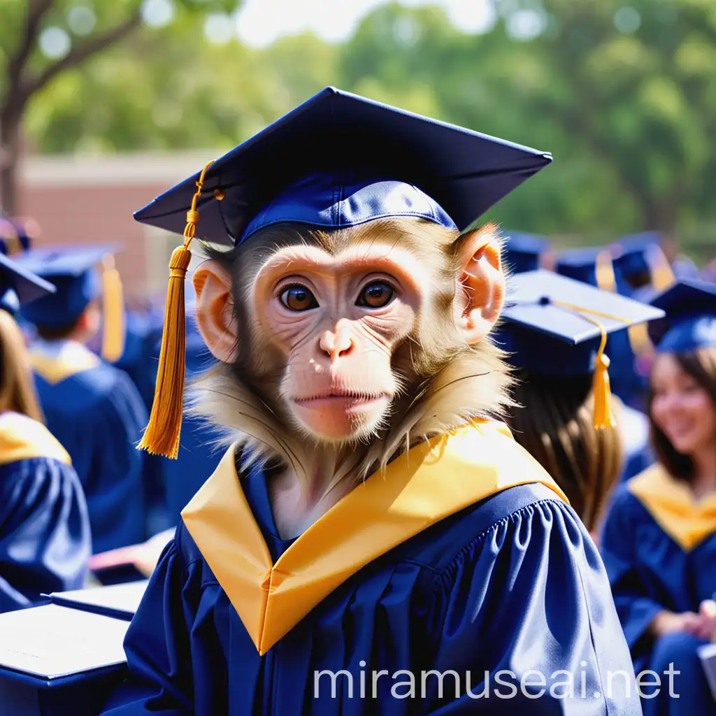 Graduating Monkey Celebrating Academic Achievement