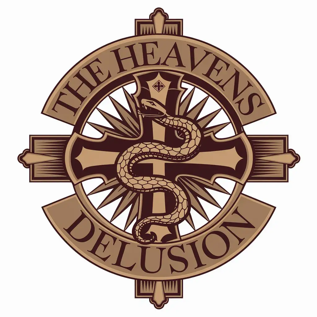 LOGO Design for The Heavens Delusion Vector Logo with Snake and Orthodox Cross Theme