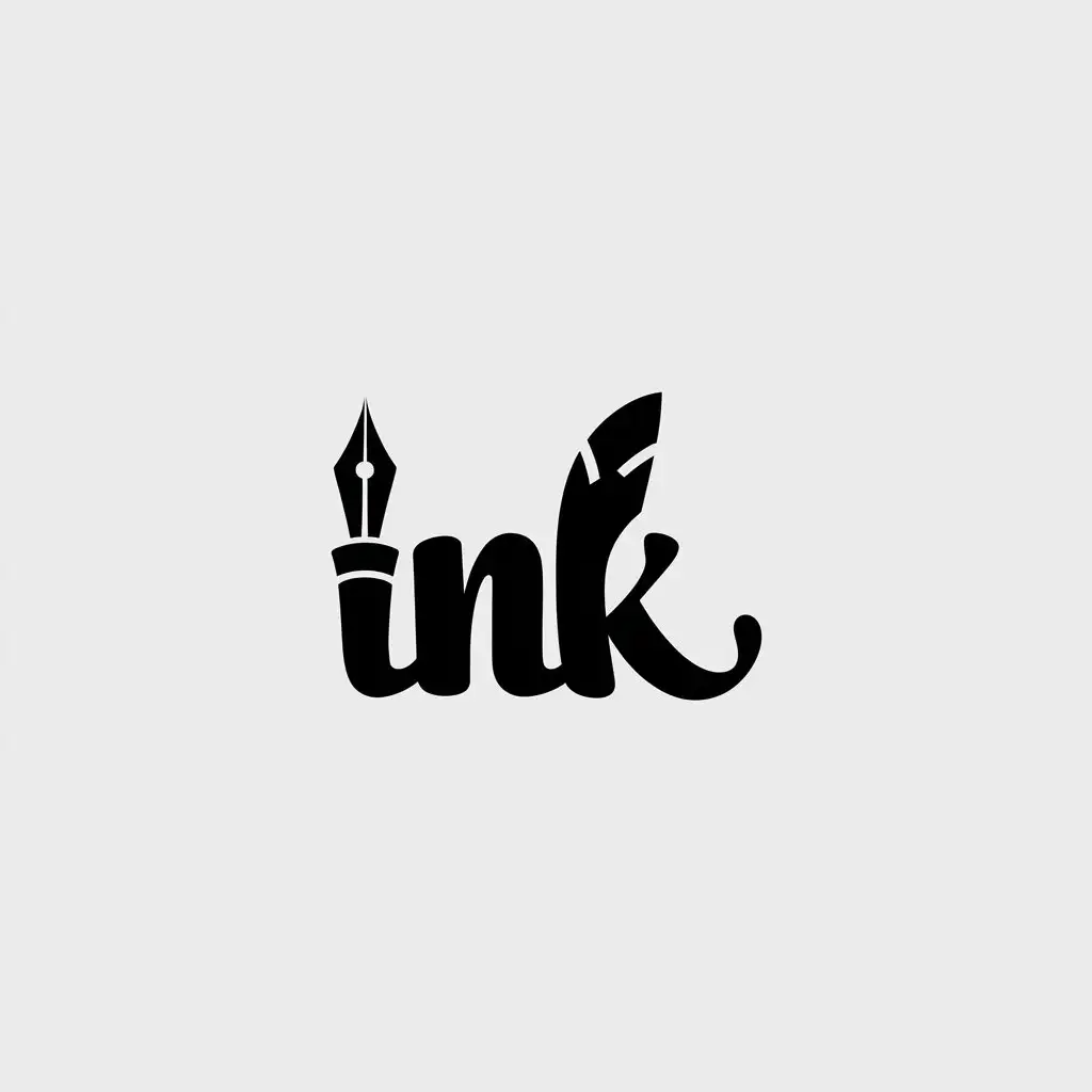 a vector logo design,with the text "INK", main symbol:ink,Minimalistic,be used in bookstore industry,clear background