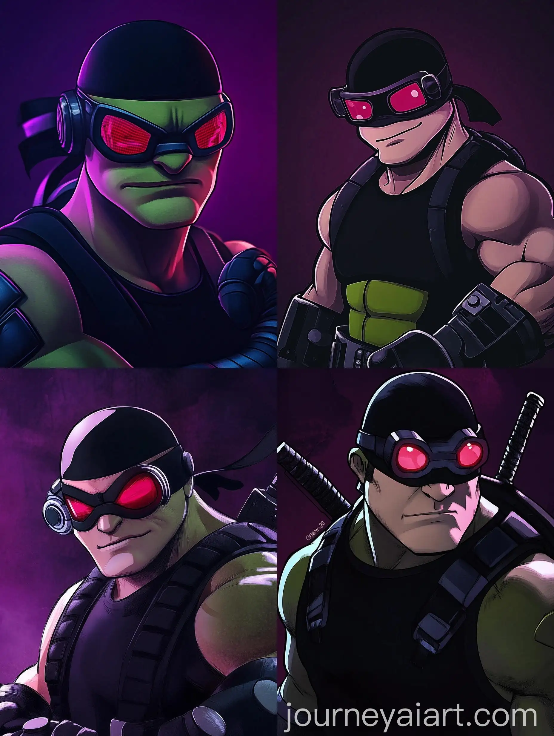 Cyberpunk-Ninja-Warrior-in-Dark-Purple-Background