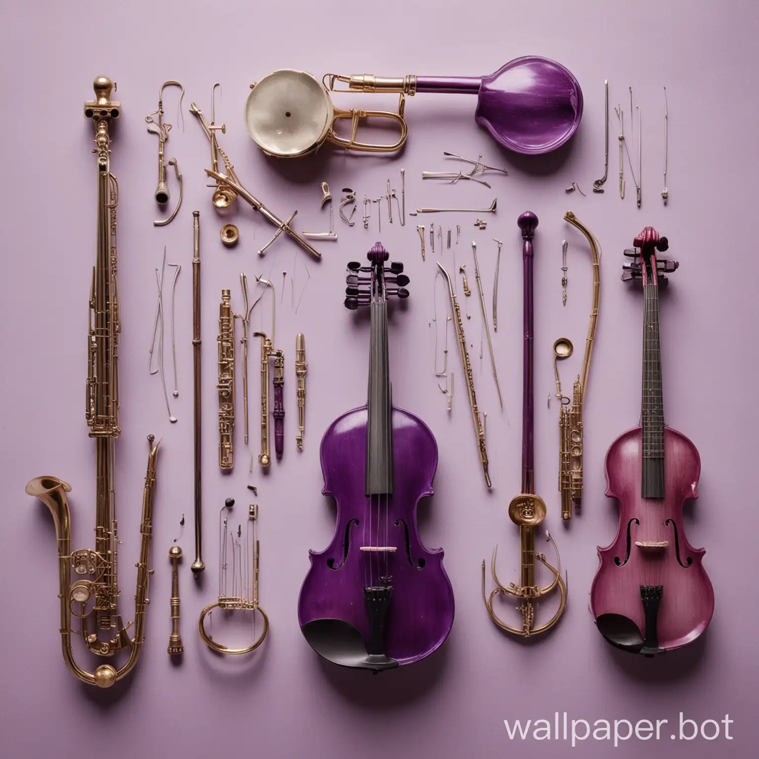 Violet-Musical-Instruments-in-Harmonious-Array