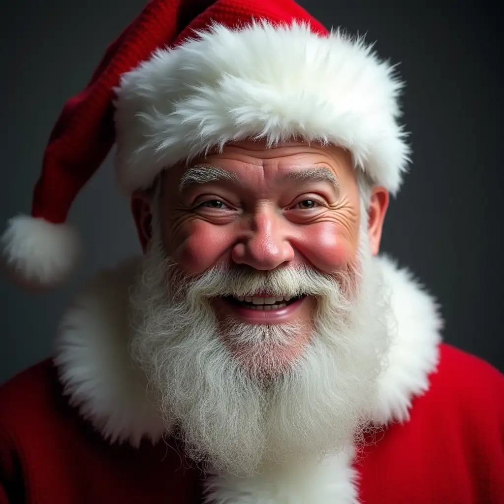 santa claus with smiling face .ultrarealistic image