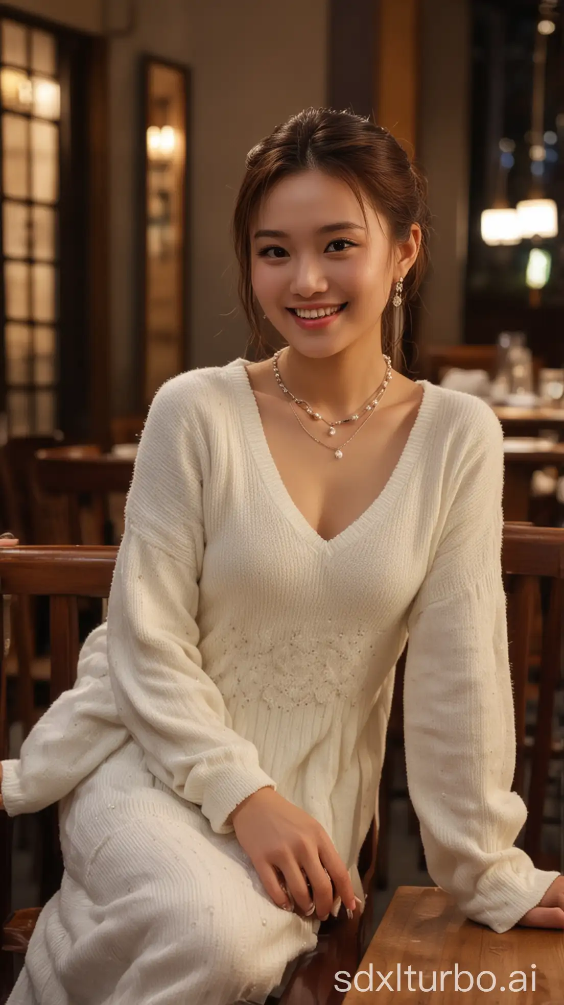 Chinese-Beauty-in-Winter-Night-Restaurant-Elegant-and-Fully-Madeup