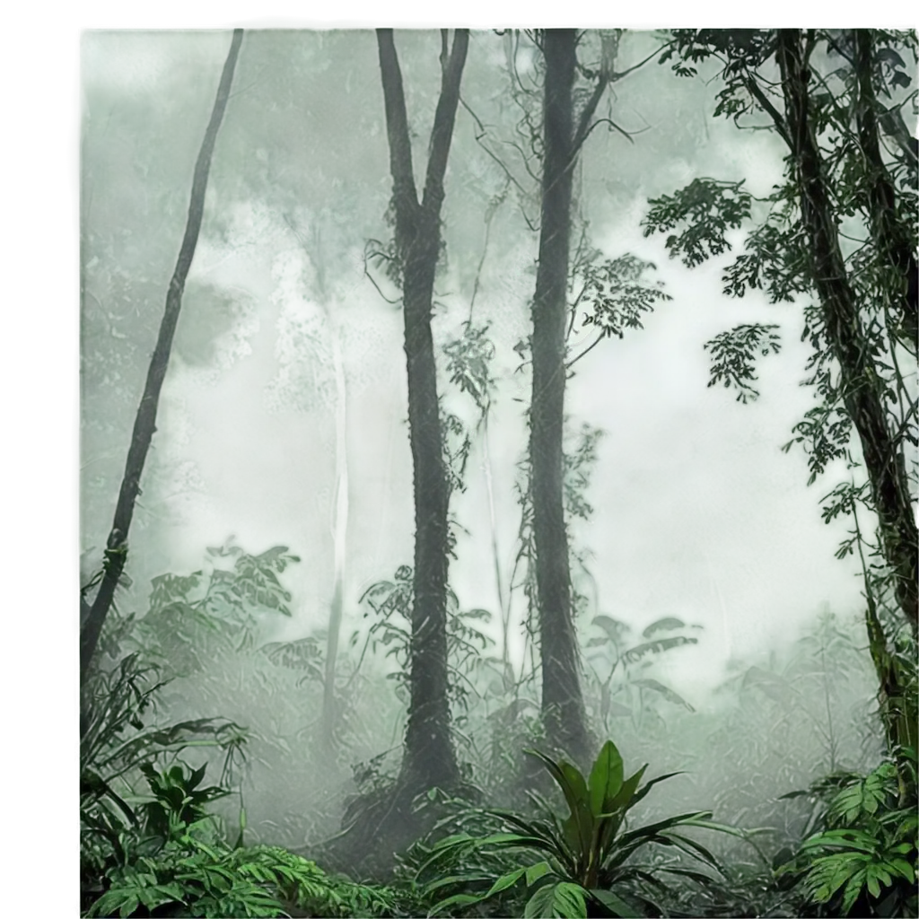 Realistic-PNG-Illustration-of-a-Black-Misty-Tropical-Rainforest-at-Night-Atmospheric-and-Eerie-Jungle-Scene