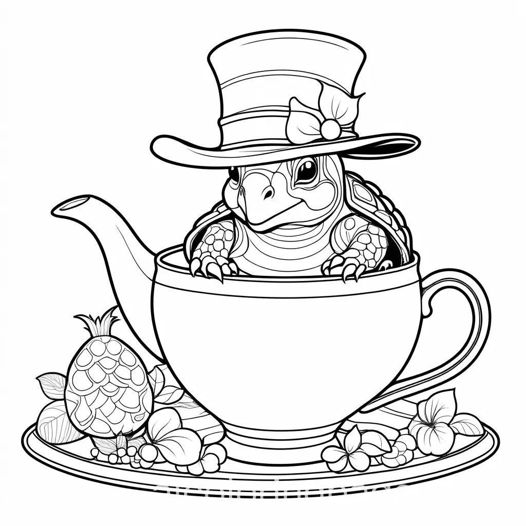 Tortoise-Mad-Hatter-Tea-Party-Coloring-Page