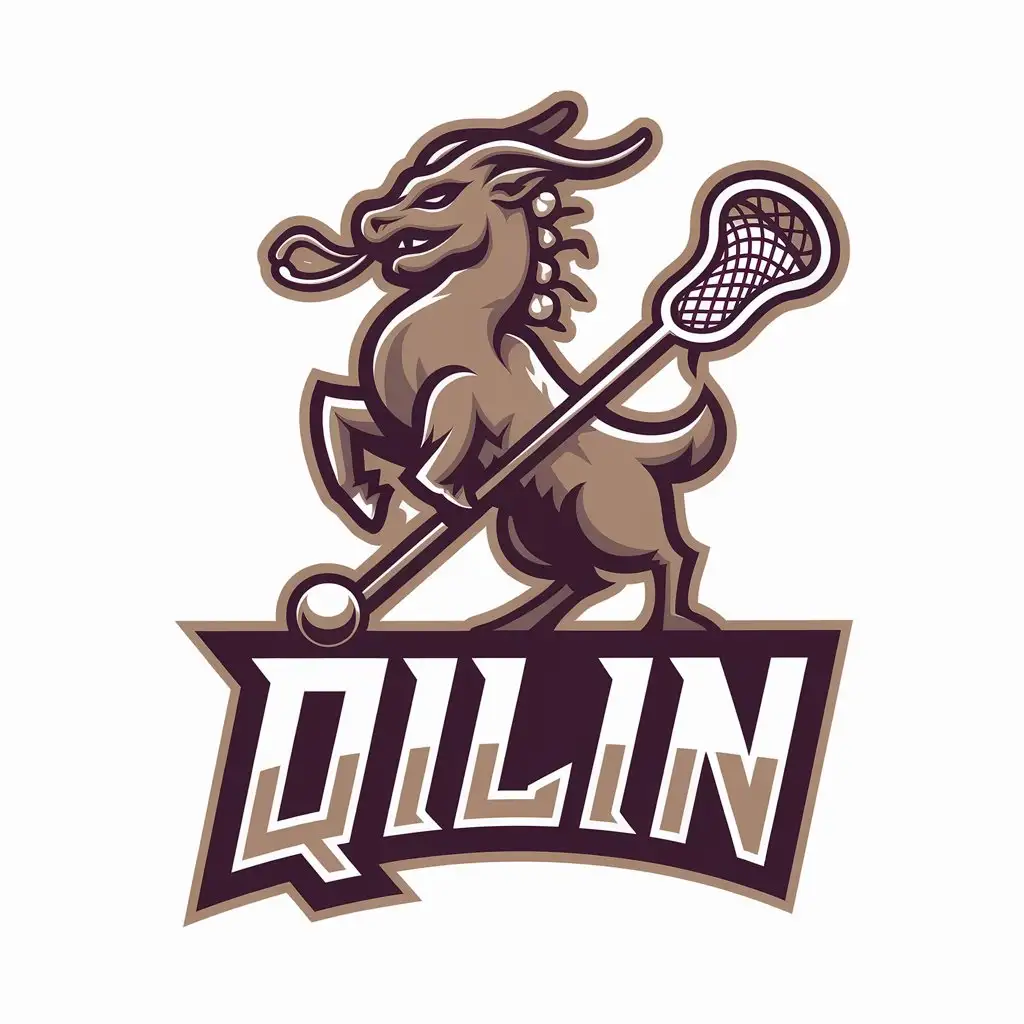 LOGO-Design-for-Qilin-Dynamic-Vector-Design-with-Lacrosse-Stick-Symbolism