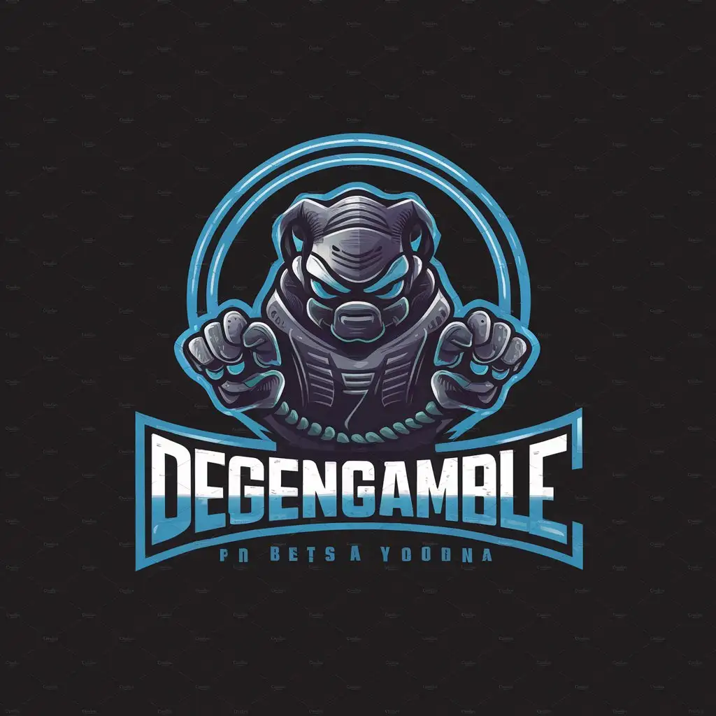 LOGO Design For Degengamble Blockchain P2P Gambling App with Cyberpunk Theme