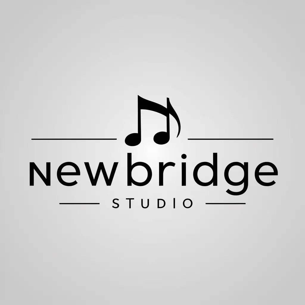 a logo design,with the text "NewBridge", main symbol:Notes,Moderate,be used in Studio industry,clear background