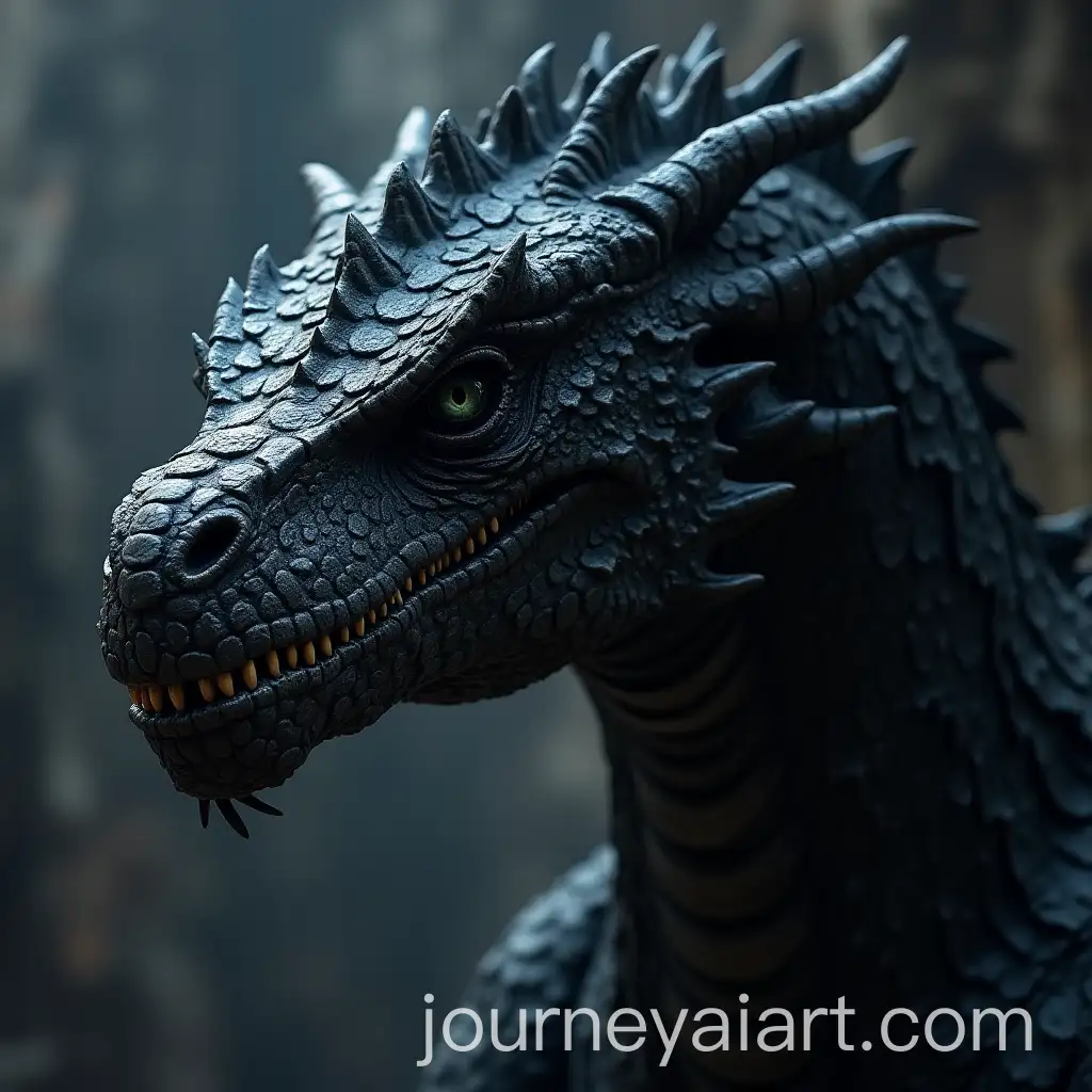 Giant-Black-Dragon-Head-with-Detailed-Scales-from-Game-of-Thrones
