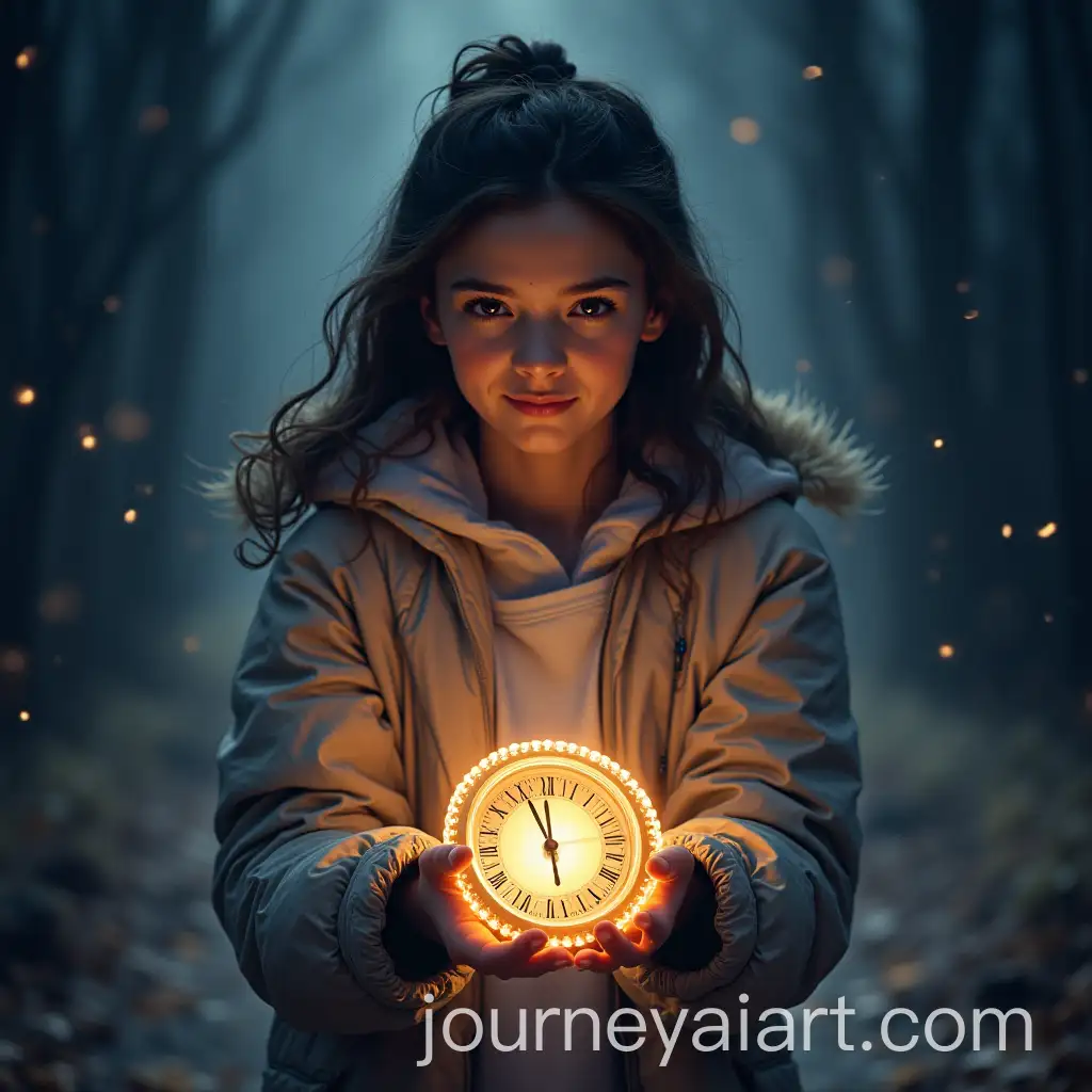 TimeAI-Image-Prompt-Expansion-Travel-Drama-Featuring-KPop-Singer-and-Girl-with-Glowing-Wristwatch