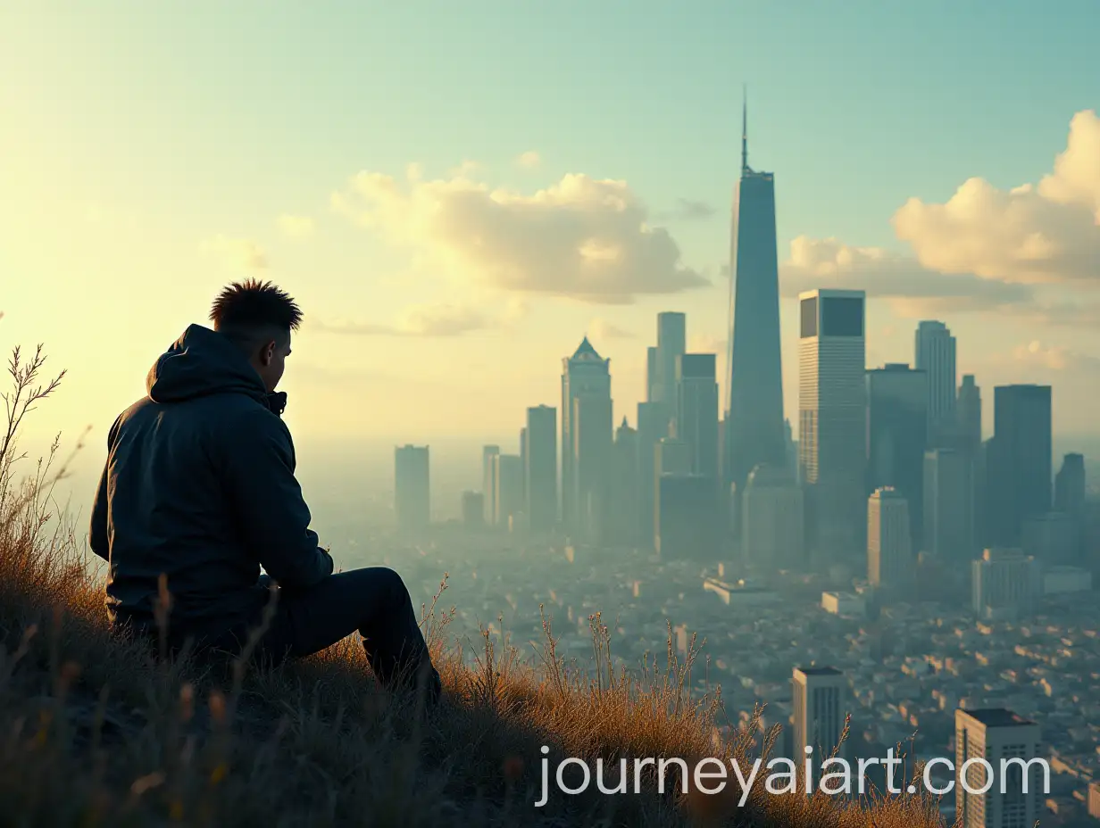 Rapper-Sitting-on-a-Hill-Overlooking-the-Cityscape