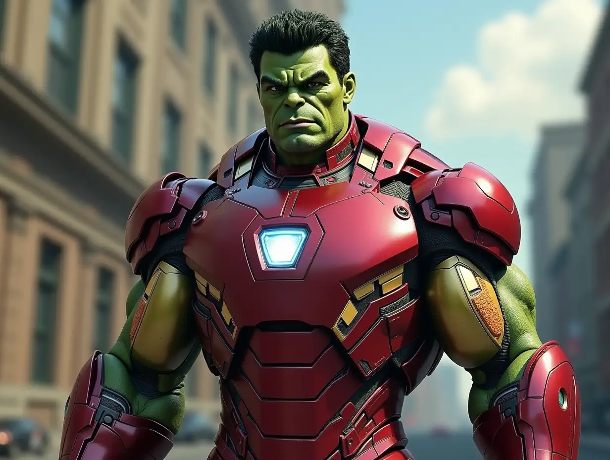 Hulk wearing an Iron-Man suit