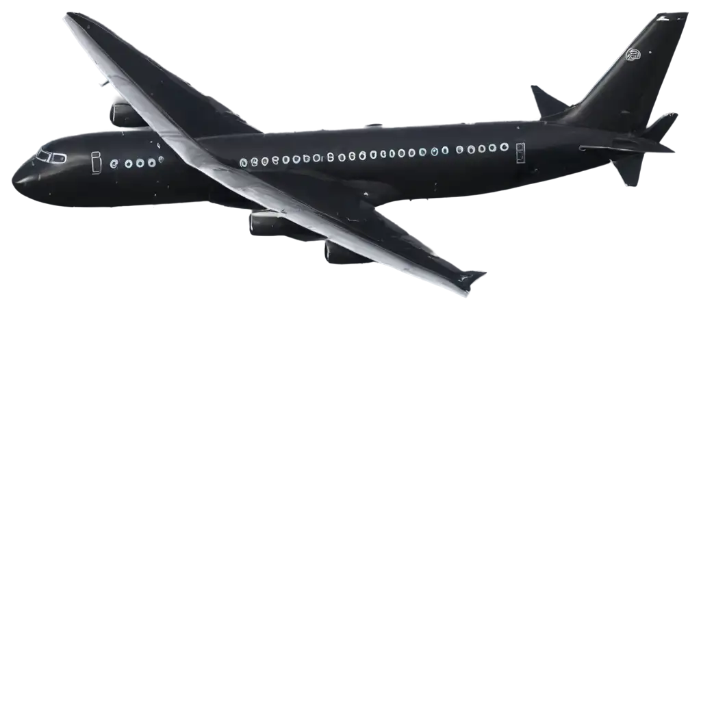 Black-Plane-Front-View-PNG-Image-for-Clear-and-Crisp-Visuals