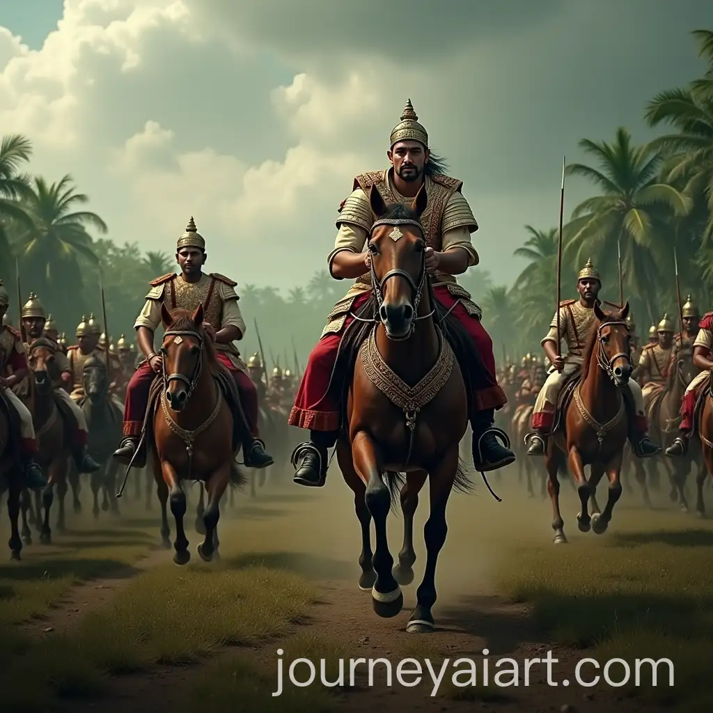 Historic-Battlefield-Scene-from-the-1742-Thiruvithamkur-vs-Kilimanoor-War-with-King-Marthanda-Varma-and-Key-Figures