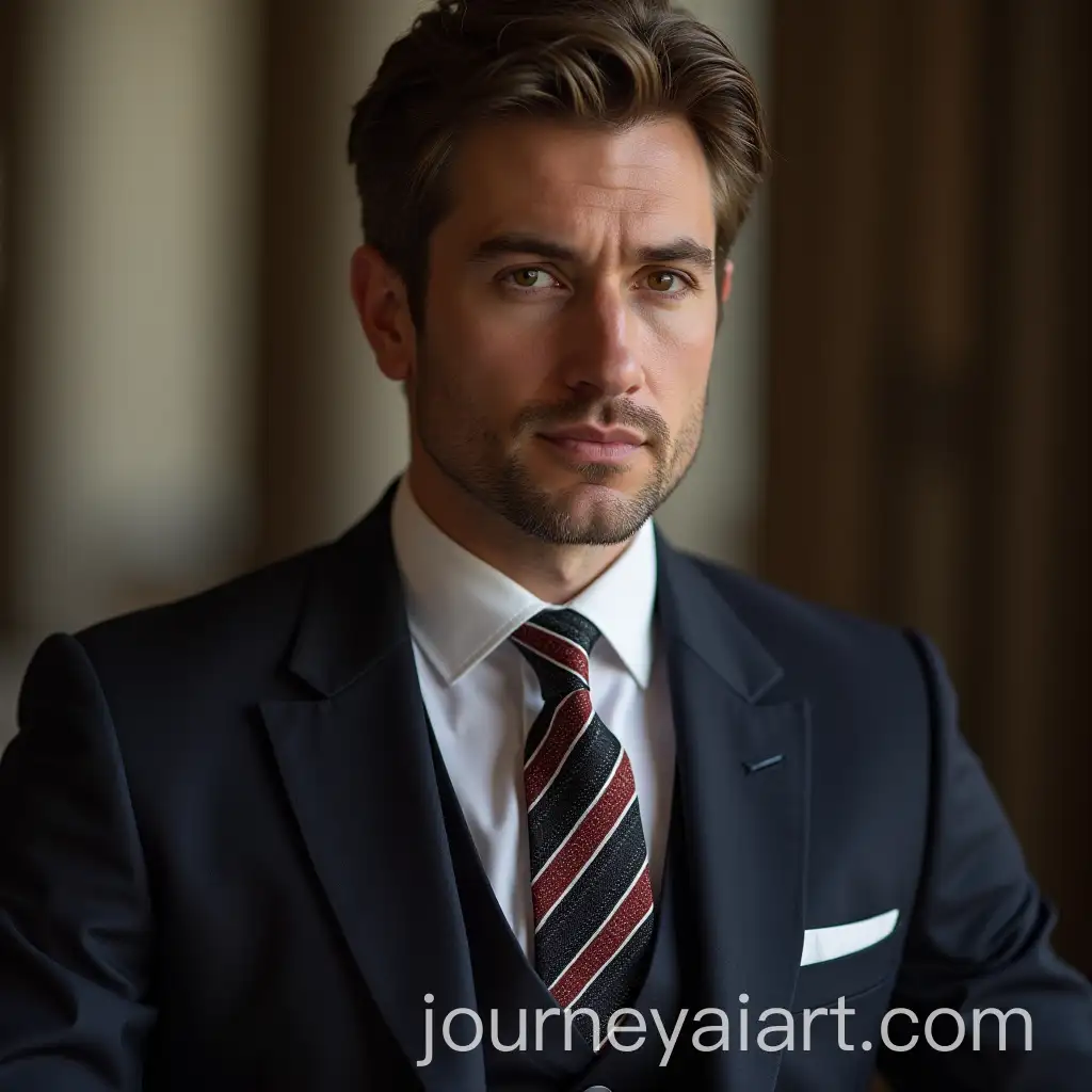 Man-in-Italian-Style-Suit-with-Striped-Tie