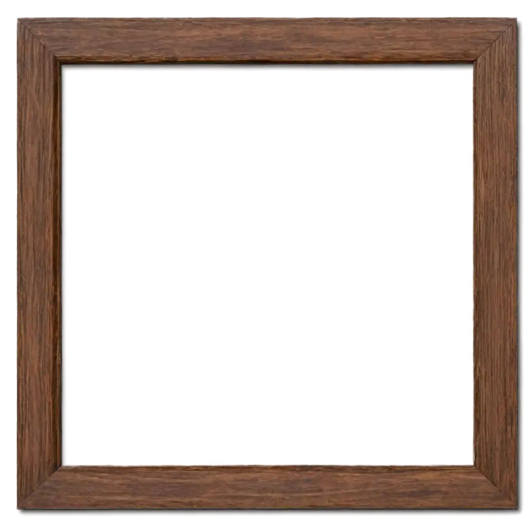 HighQuality-Square-Frame-of-Wooden-Dark-Brown-PNG-for-Versatile-Design-Projects