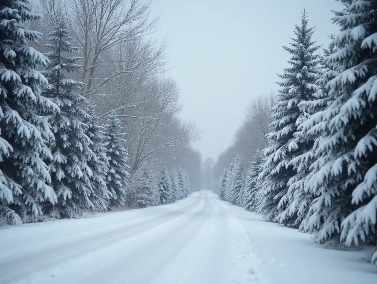 Serene-Winter-Landscape-with-SnowCovered-Trees-and-Gentle-Light