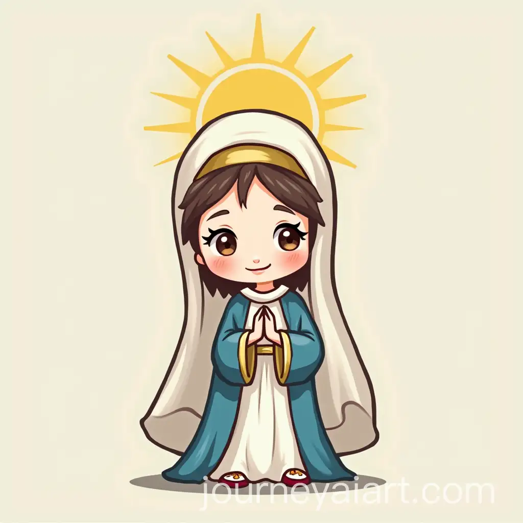 ChibiStyle-Virgin-of-Lourdes-Saint-Illustration