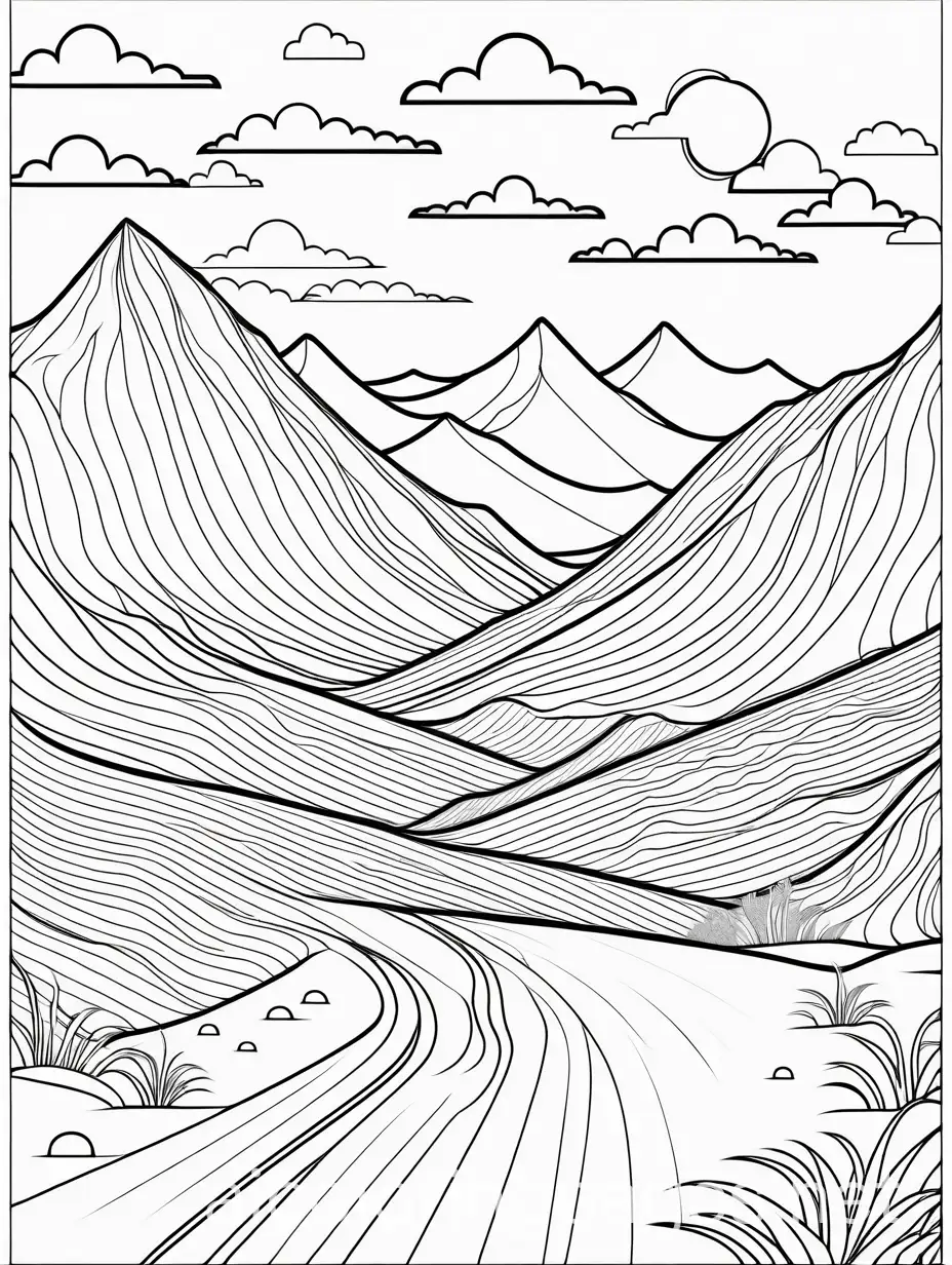 Mountains-and-Desert-Road-Coloring-Page-for-Kids