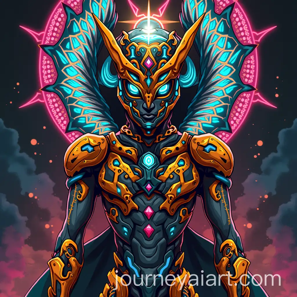 Cybernetic-Character-with-African-Ogou-Divinity-Traits-in-Megaman-Zero-Style