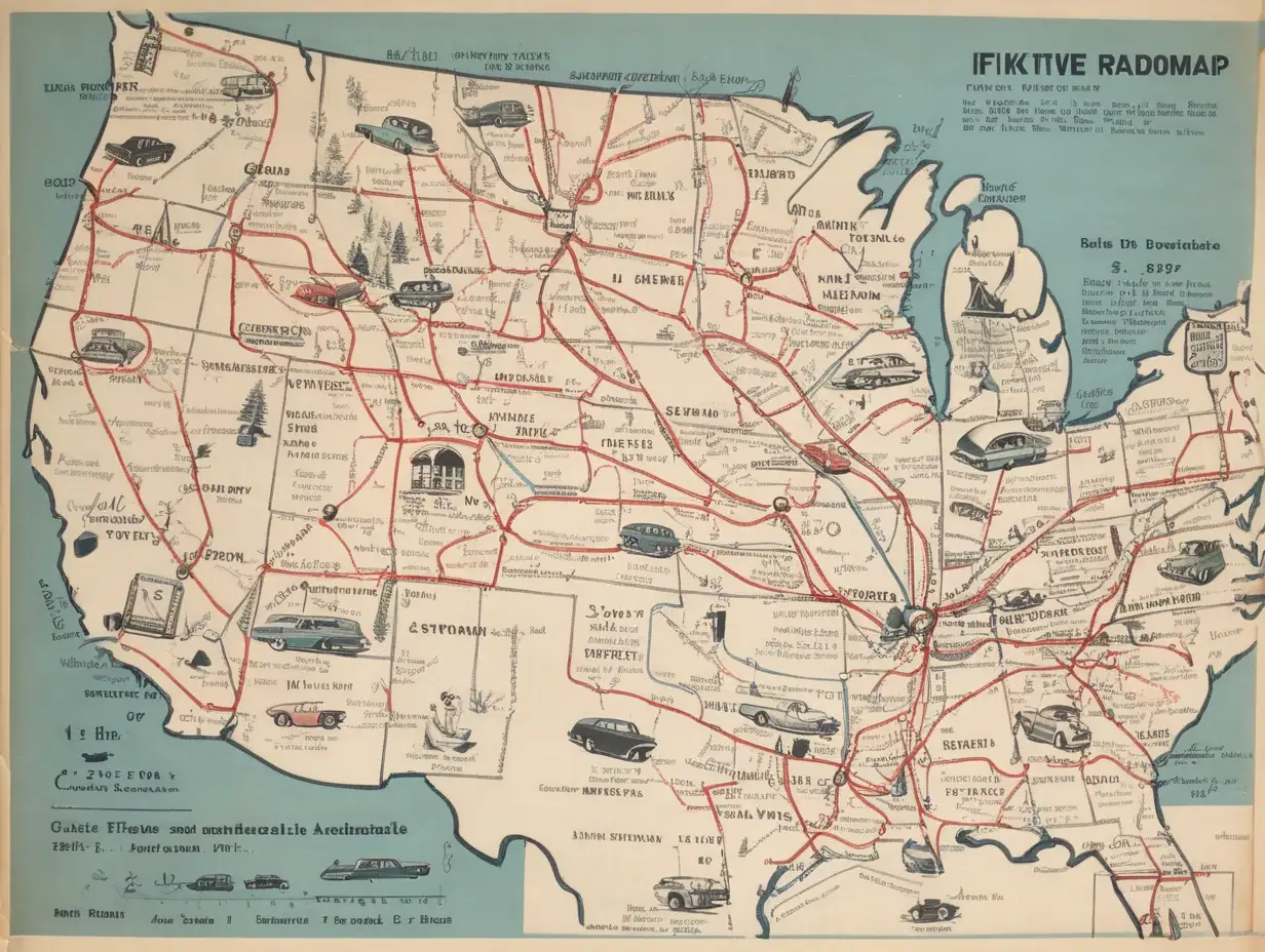 Vintage-1959-Fictional-Roadmap-with-Retro-Design