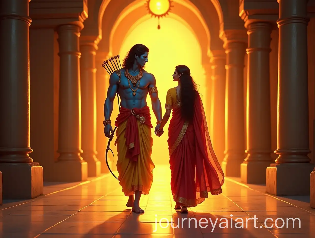 Lord-Rama-and-Goddess-Sita-Walking-Together-in-a-Royal-Palace-Corridor