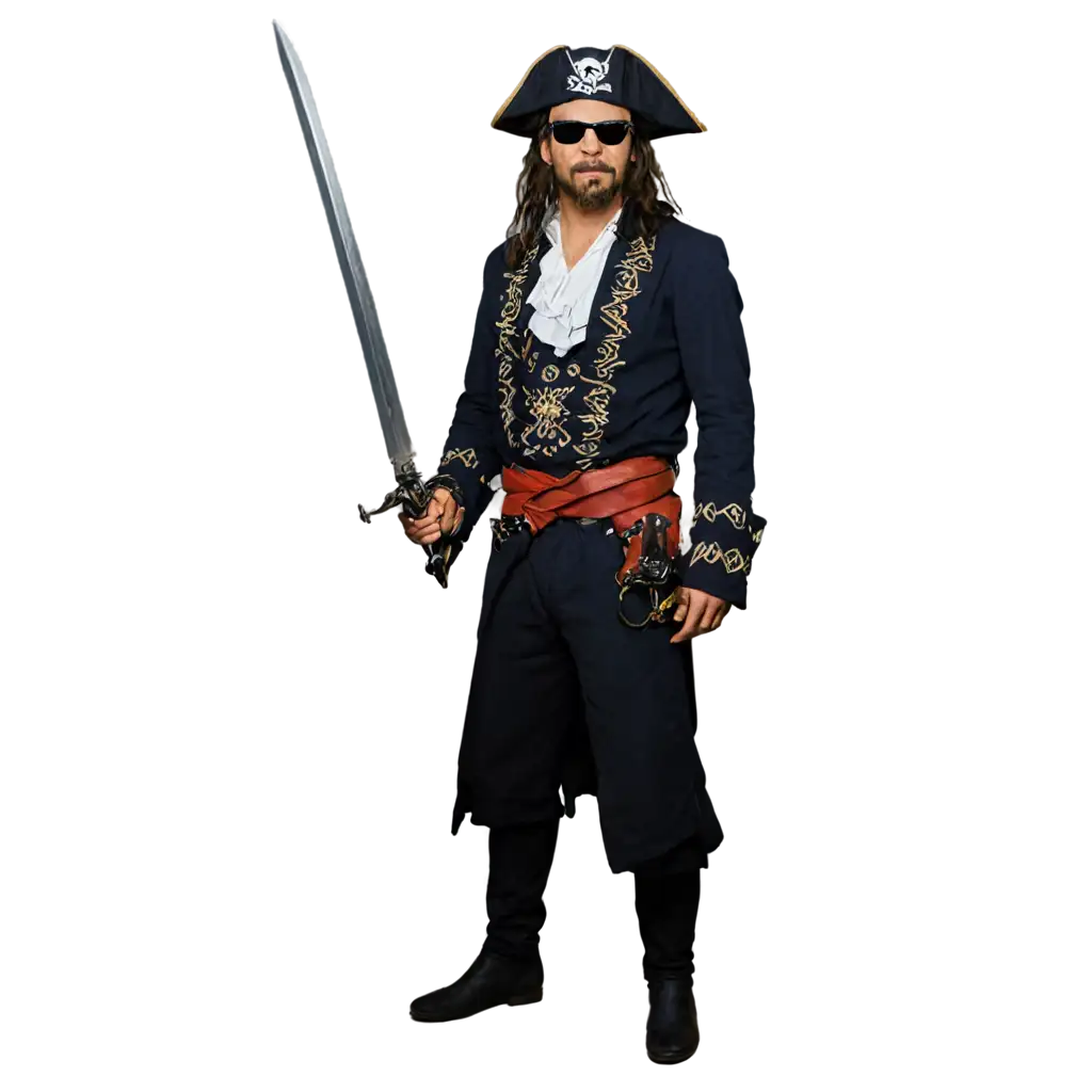 pirate with a saber in his hand