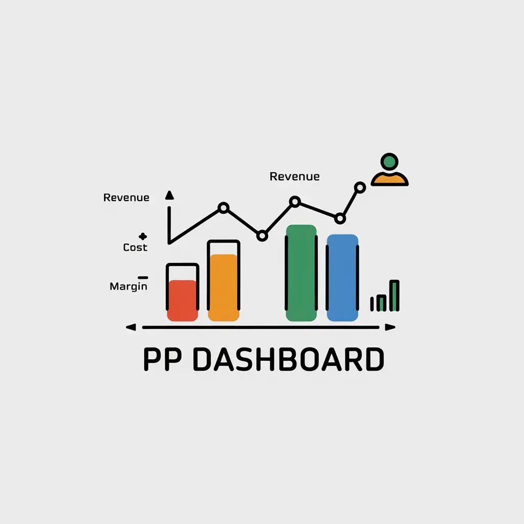 LOGO Design for PP Dashboard Minimalistic Vector Logo Featuring Charts and Trends for the Technology Industry