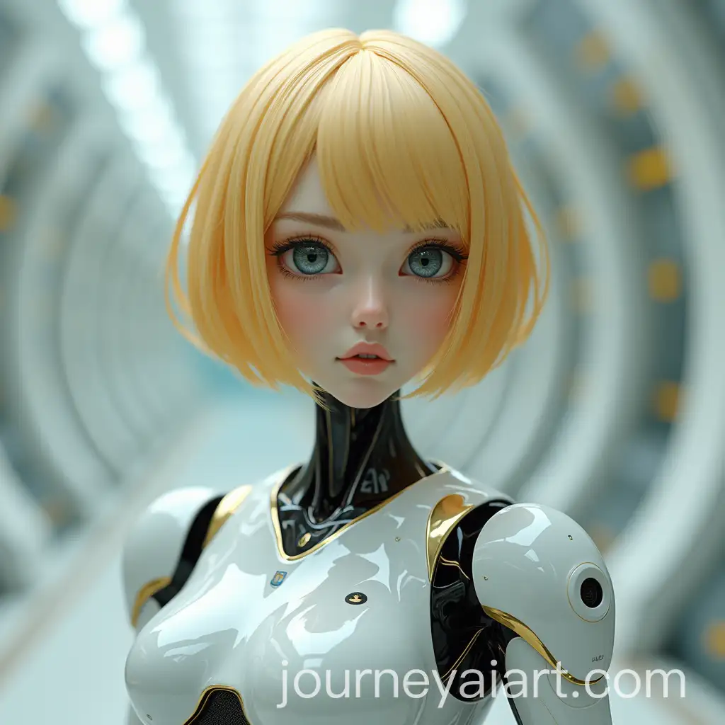 Attractive-Robot-Female-with-Short-Blonde-Hair-and-Blue-Eyes