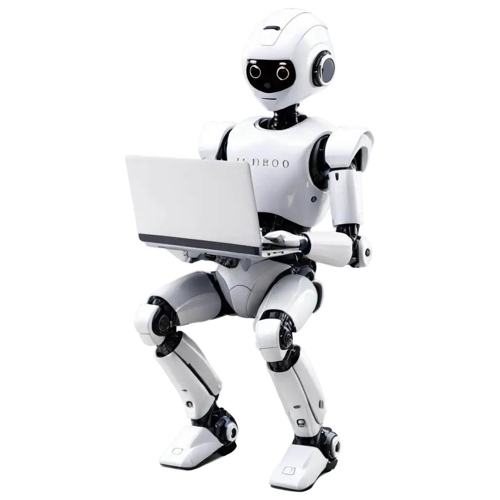 Robot-Android-Using-Laptop-HighQuality-PNG-Image-Creation-for-Modern-Tech-Illustration