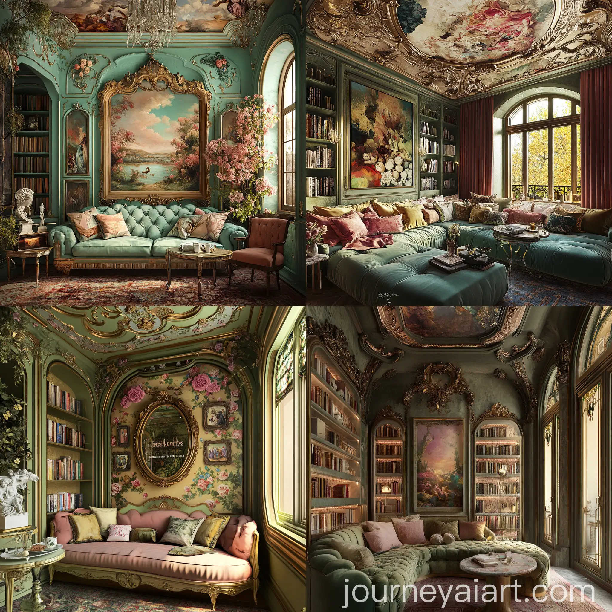 Luxury-Fantasy-Library-Lounge-with-Artistic-Decor-and-Cozy-Sofa
