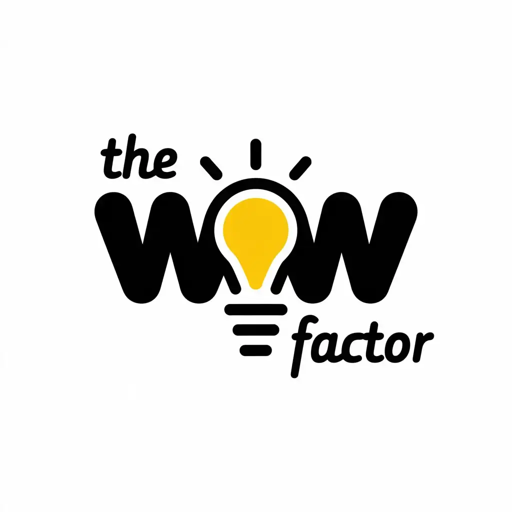 LOGO Design for The Wow Factor Lightbulb W Symbol for Entertainment Industry