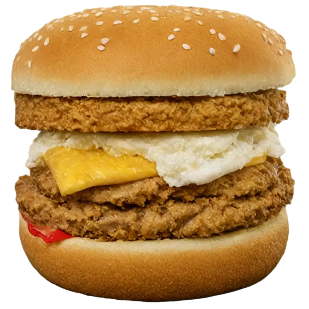 Delicious-Chicken-Burger-with-Cheese-Slice-HighQuality-PNG-for-Culinary-Creations