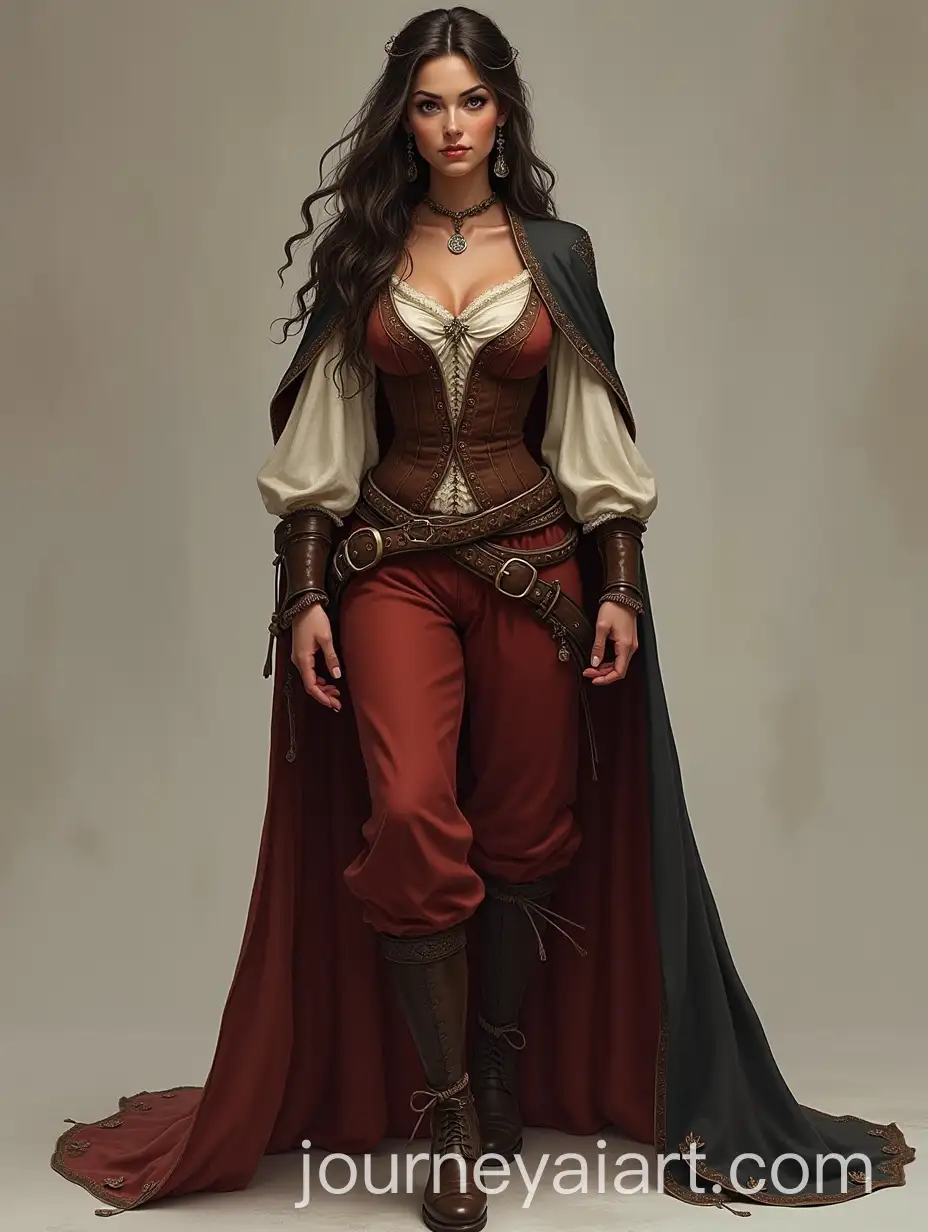 Medieval-Fantasy-Noblewoman-in-HighQuality-Corsage-and-Elegant-Attire