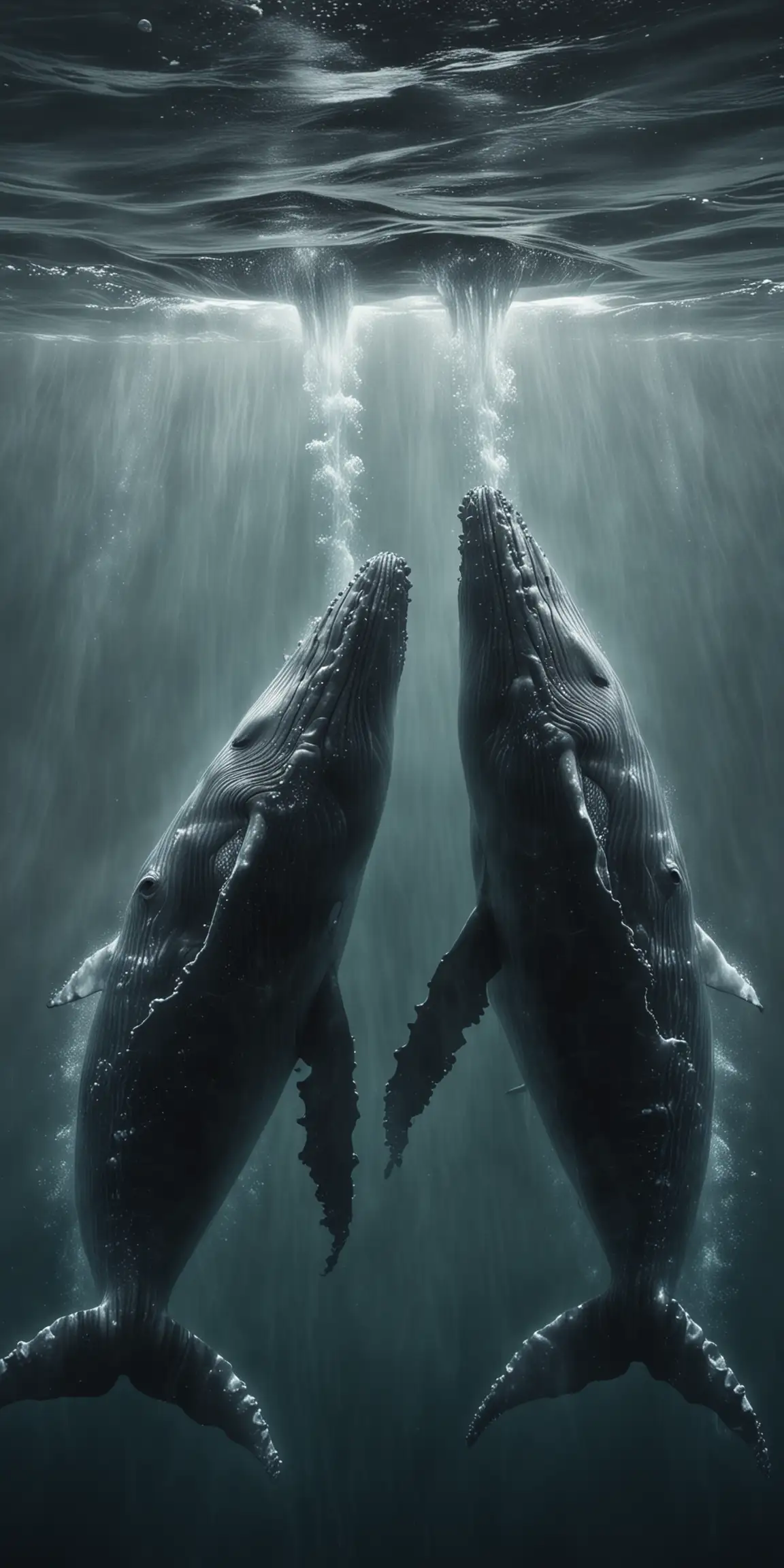 Whales Communicating Underwater Amid Ship Noise