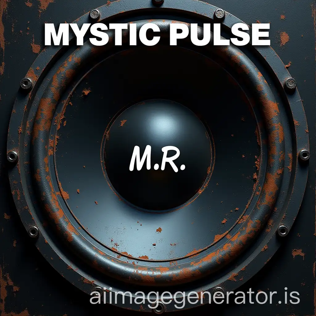 an album cover representing subwoofers with written Mystic Pulse as the name of album and M.R as the artist's name