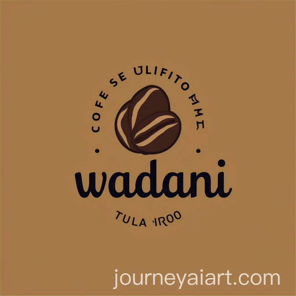 Coffee-Shop-Logo-Design-with-Coffee-Beans-and-Earthy-Tones-Wadani-Wordmark-in-Bold-Cursive