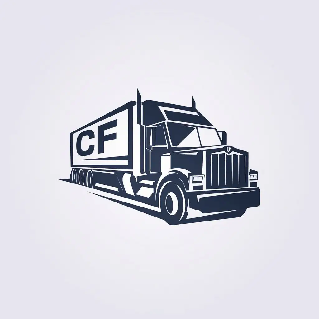 a vector logo design,with the text "CF", main symbol:C, F, truck,Minimalistic,be used in Others industry,clear background