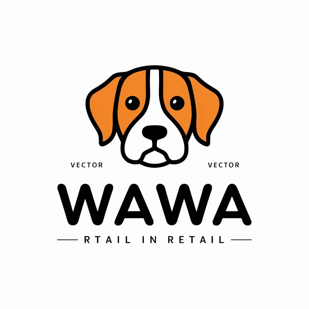 a vector logo design,with the text "wawa", main symbol:dog,Moderate,be used in Retail industry,clear background