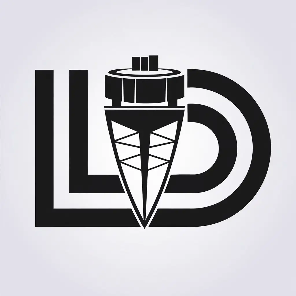 LOGO Design for LLD Simple Advanced Black Laser Glass Theme with Clear Background