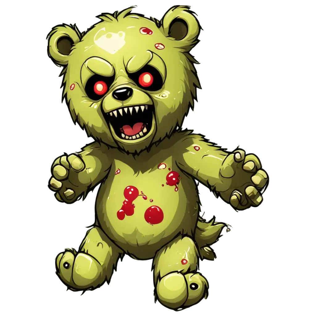 Vector-Teddy-Bears-Zombie-Monster-PNG-Image-Creative-Concept-with-Splash-Effect