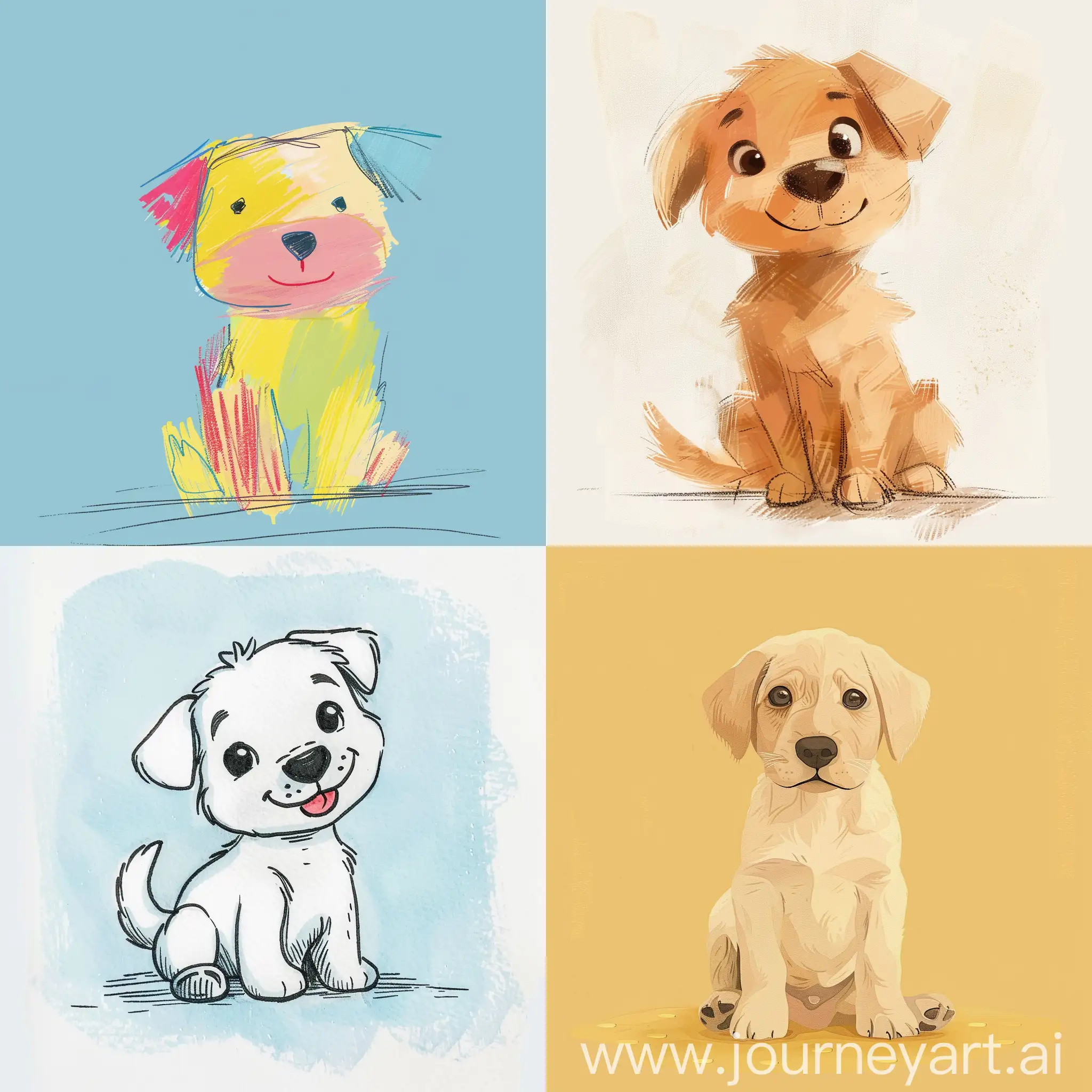 Bright-Minimalist-Childs-Drawing-of-a-Puppy