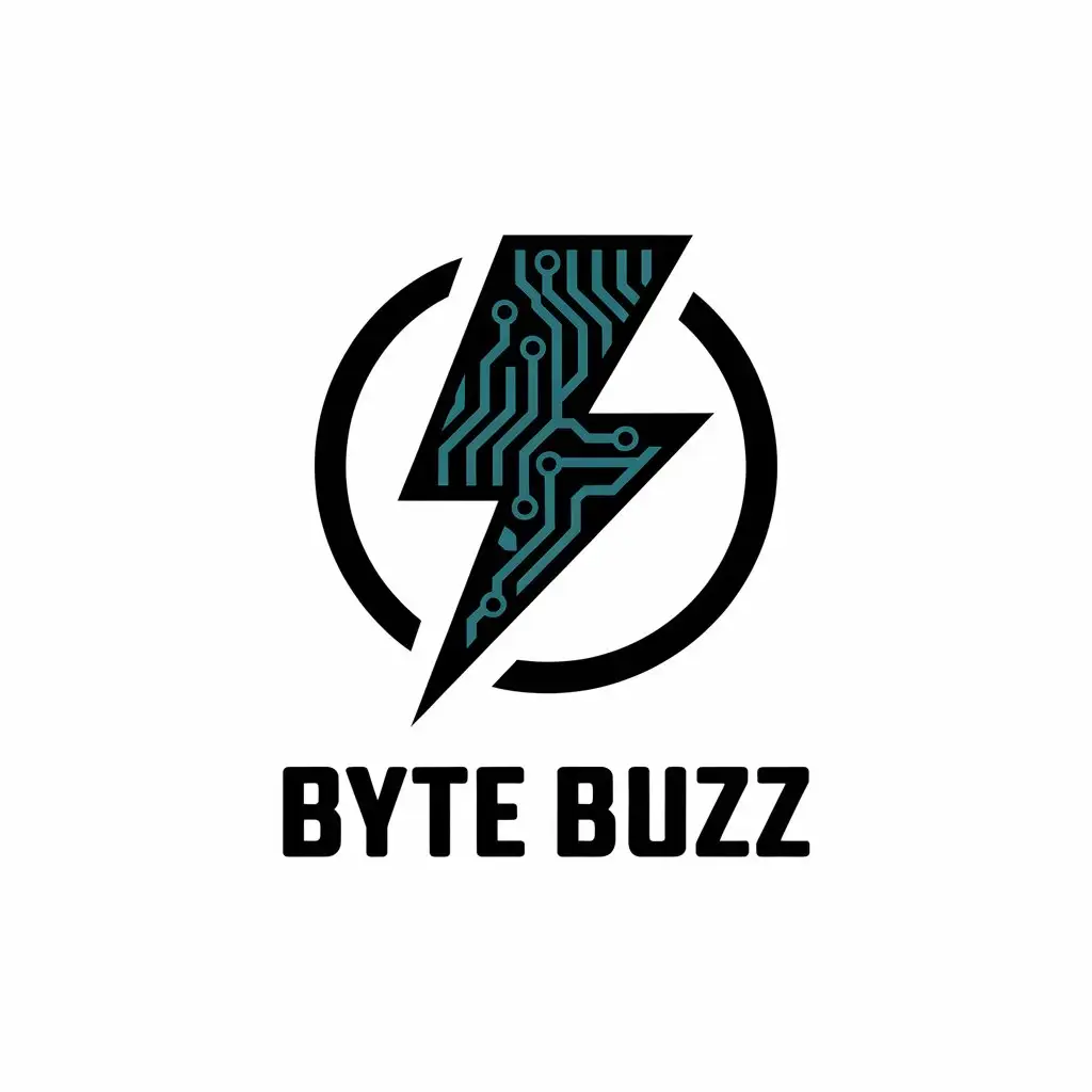 LOGO Design for Byte Buzz Vector Logo with IT Industry Symbol for Internet Industry