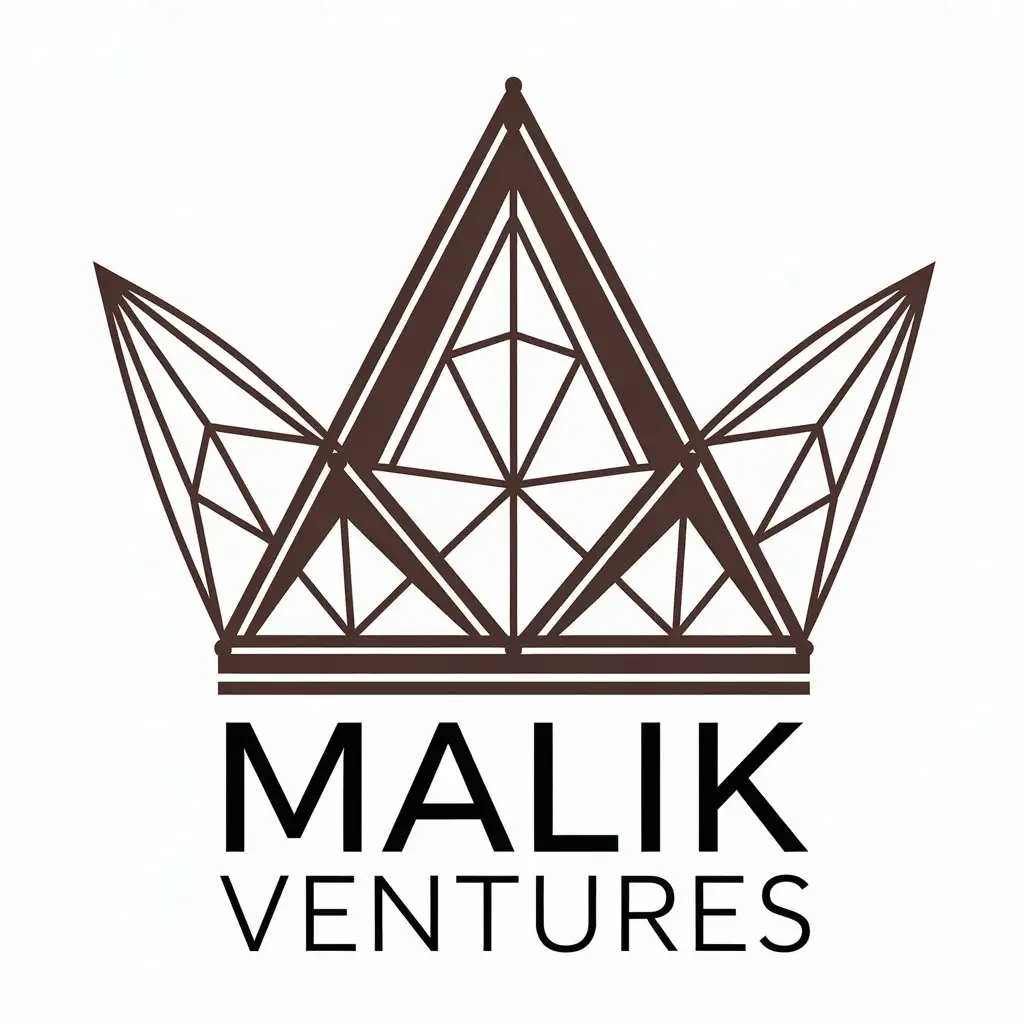 LOGO Design for Malik Ventures Symmetric Crown Inspired by Sydney Opera House for the Construction Industry