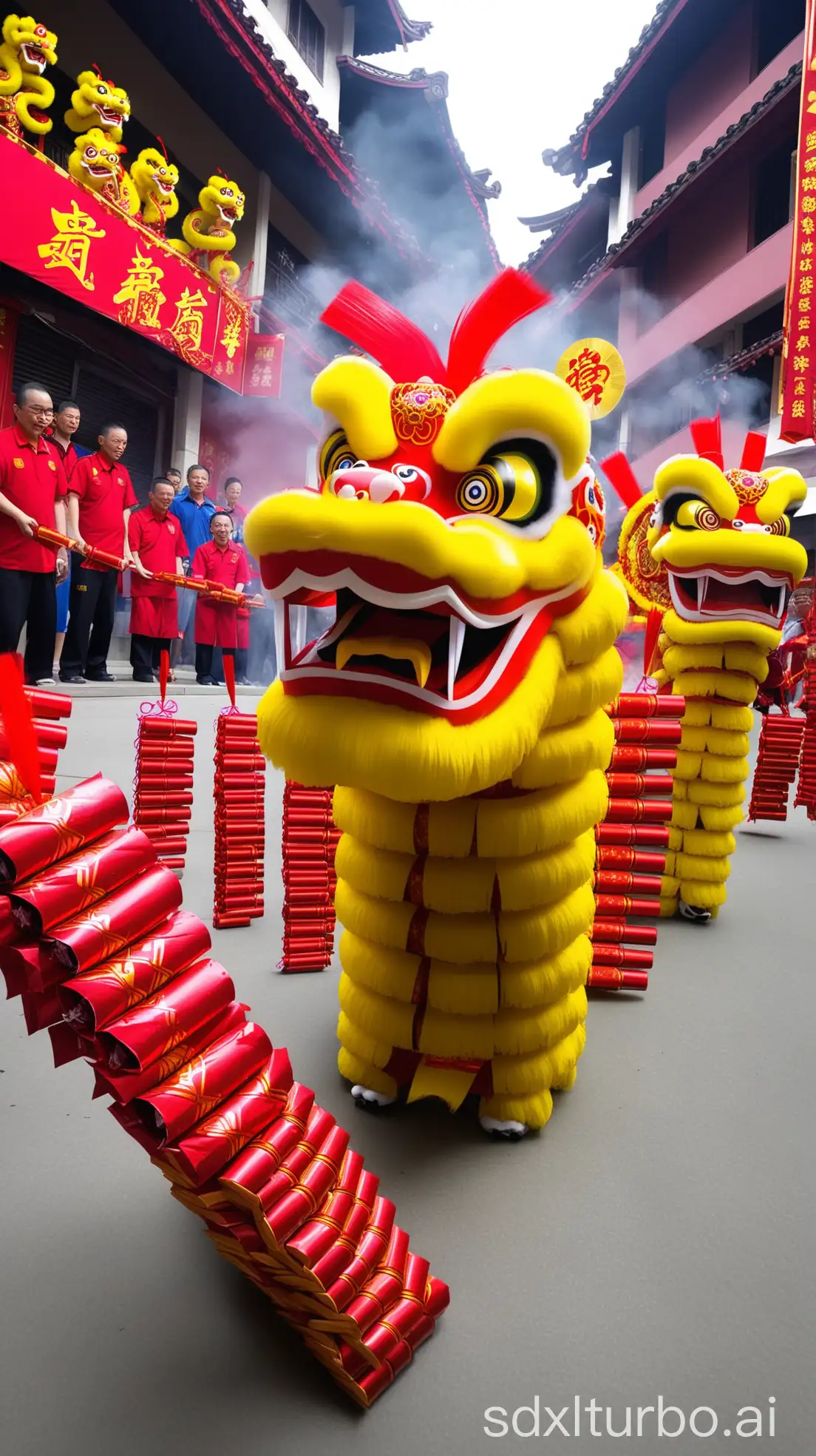 Snake-and-Lion-Dance-with-Firecrackers-Celebration