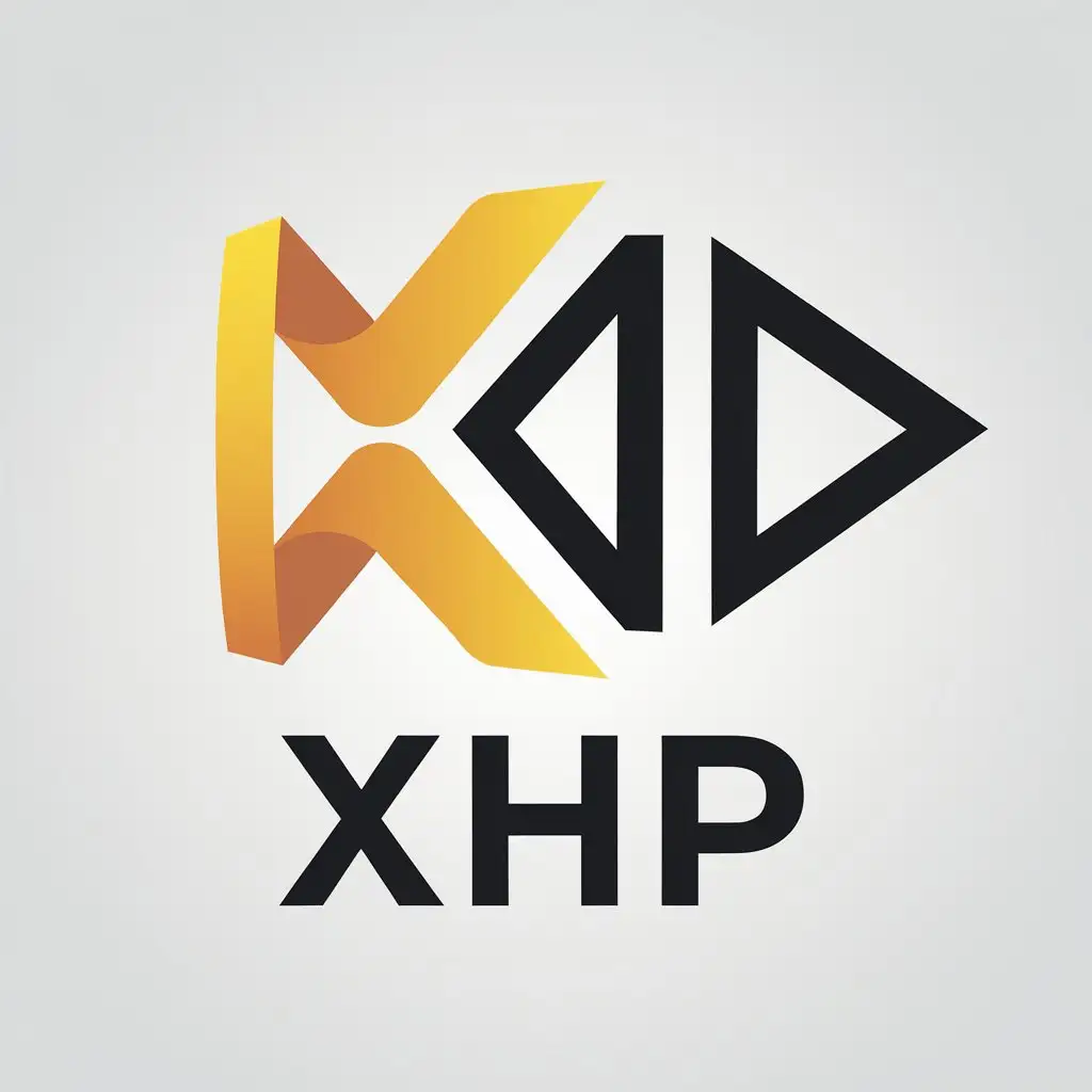 a vector logo design,with the text "XHP", main symbol:stereography,Minimalistic,be used in data industry,clear background