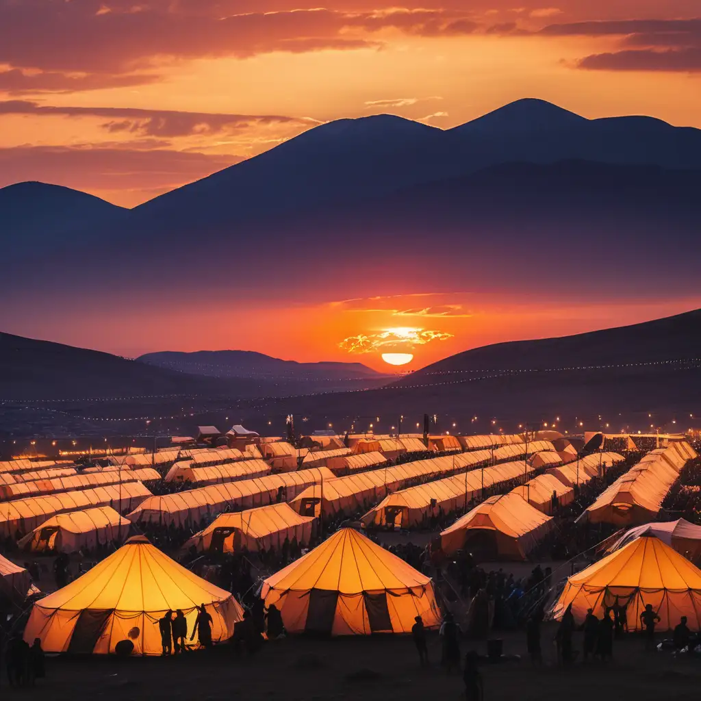 Silhouette of Hebrew Israelite Campsite at Vibrant Sunset